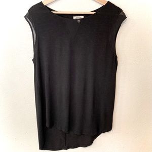 Maurices Black Sheer Sleeves V-Neck Tee Round Hem Size Medium